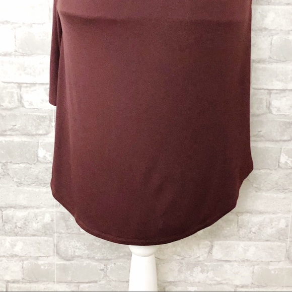 NWT CHASER Brown Off the Shoulder w/ V-Halter Neckline Long Sleeve Mini Dress M - Picture 10 of 13